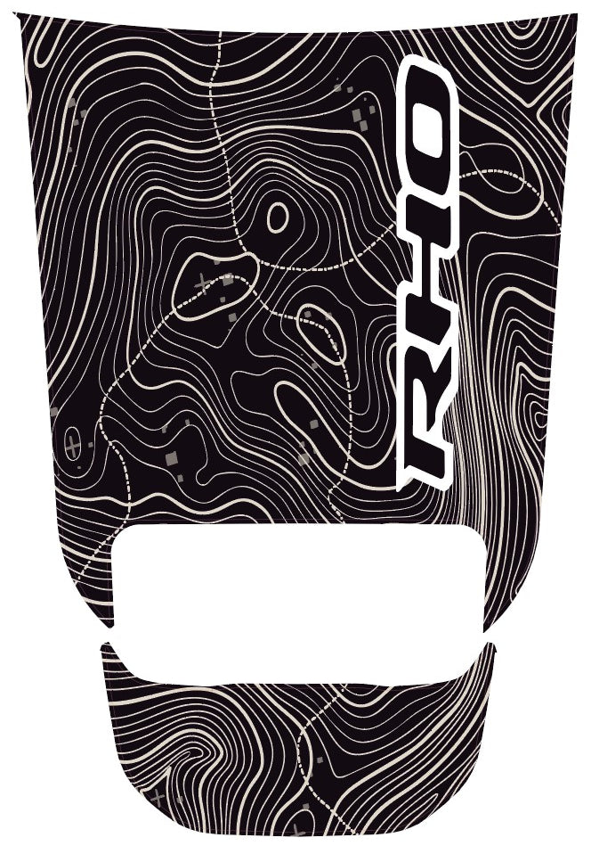 Combo Solid Large Hood Graphic & Small Center Graphic - Topographical print (2025+ Ram RHO)