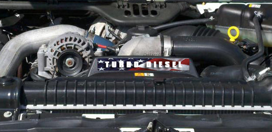 Aluminum Radiator Plate - American Flag TurboDiesel [S2] (2003-2007 Superduty 6.0L)