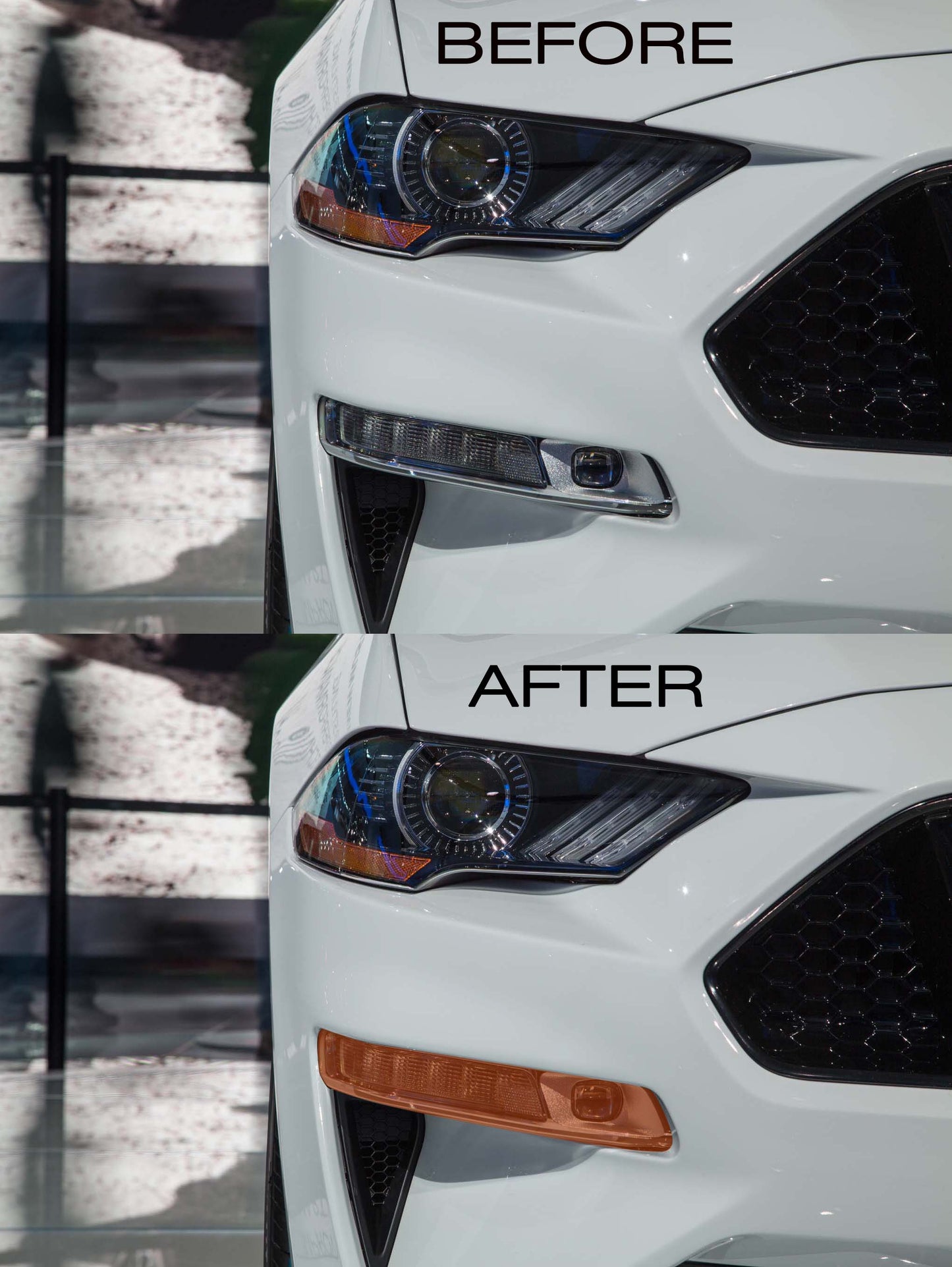 Front Sider Marker/Fog Light Lens Colored Vinyl Tint (2018-2023 Mustang)