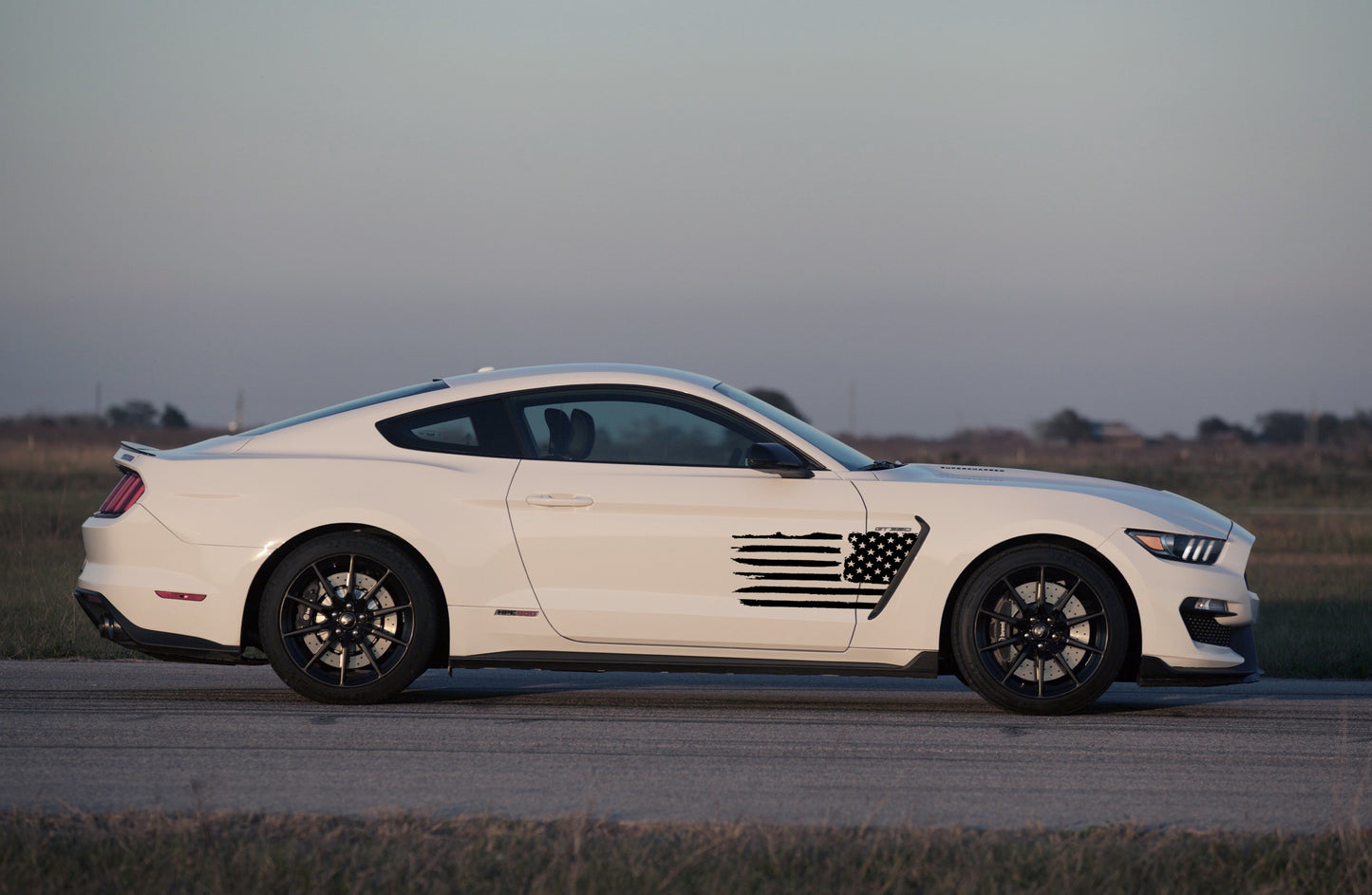 GT350 Side Tattered Flag (2016-2020 GT350 Mustang)