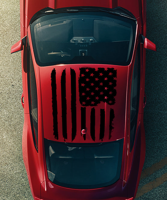 Tattered American Flag Roof Graphic (2005-2024 Mustang)