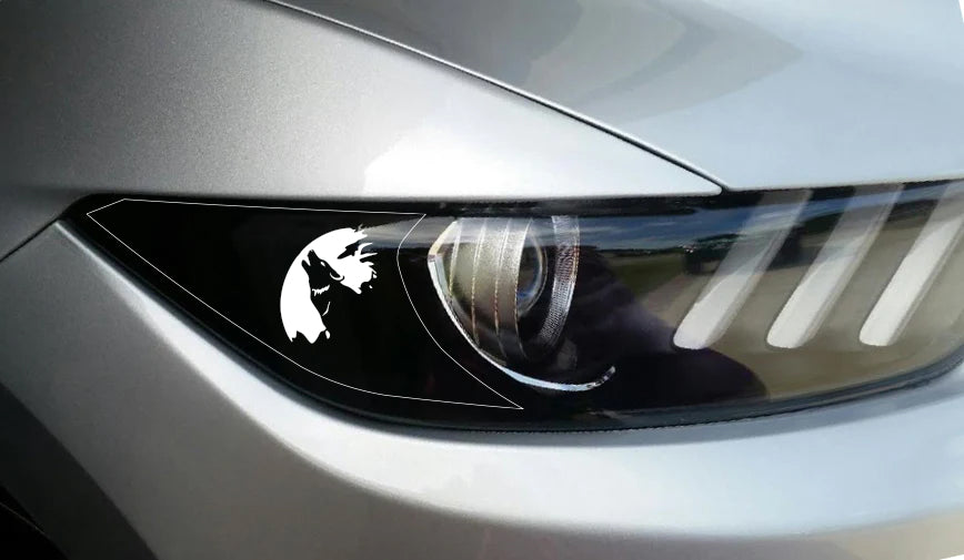 Printed Headlight Amber Corner Blackout (2015-2017Mustang & 2016-2020 GT350 & 2020-2023 GT500))