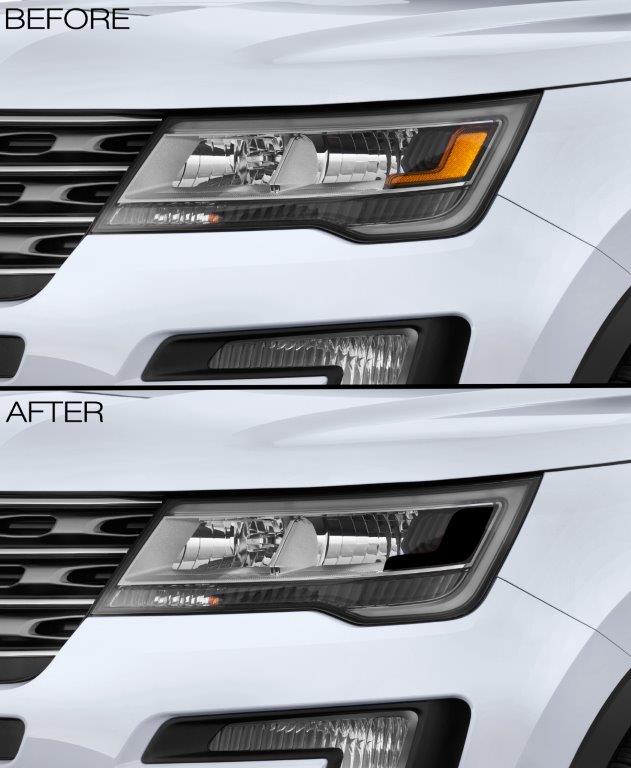 Partial Headlight Amber Corner Lens Vinyl Black Out (2016-2019 Explorer)