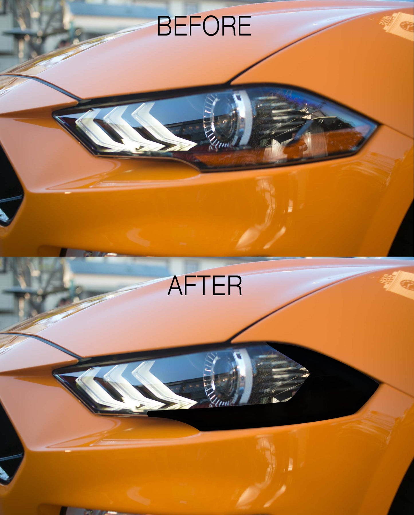 Headlight Amber Corner Vinyl Black Out (2018-2023 Mustang)