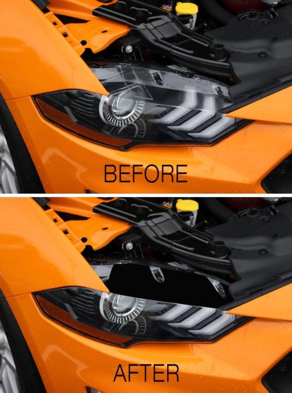 Headlight Top Vinyl Black Out Panels (2018-2023 Mustang)