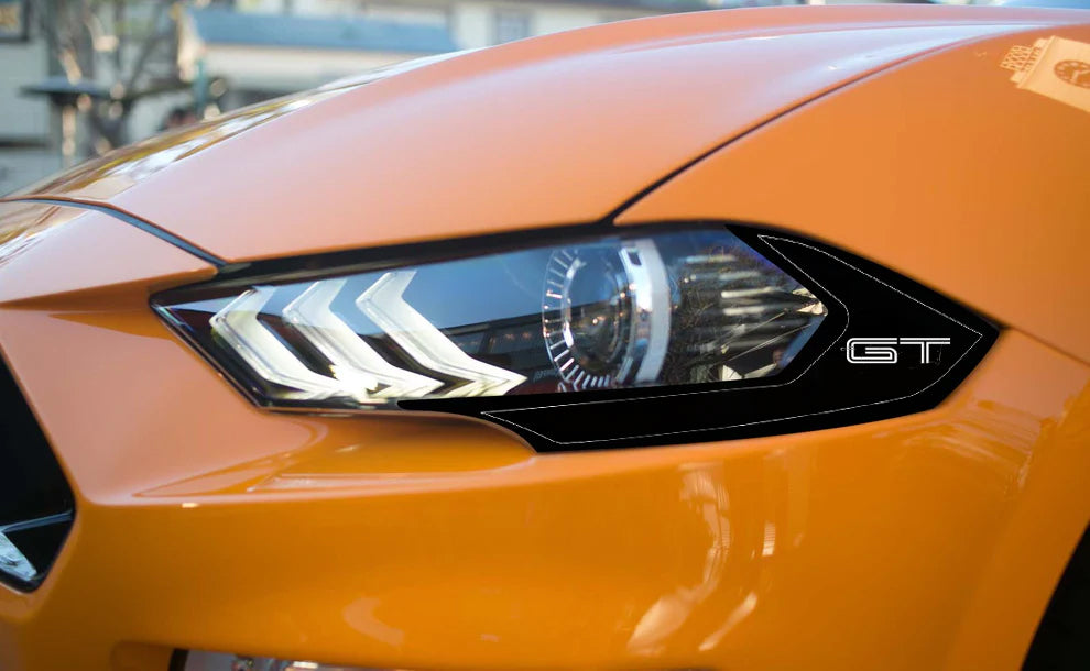 Printed Headlight Amber Corner Blackout (2018-2023 Mustang)