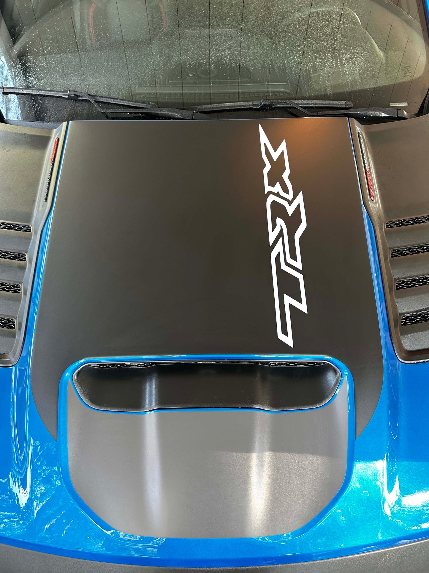 Large Center OEM Style Hood Graphic with Colored "TRX" Overlay (2021-2024 Ram TRX)