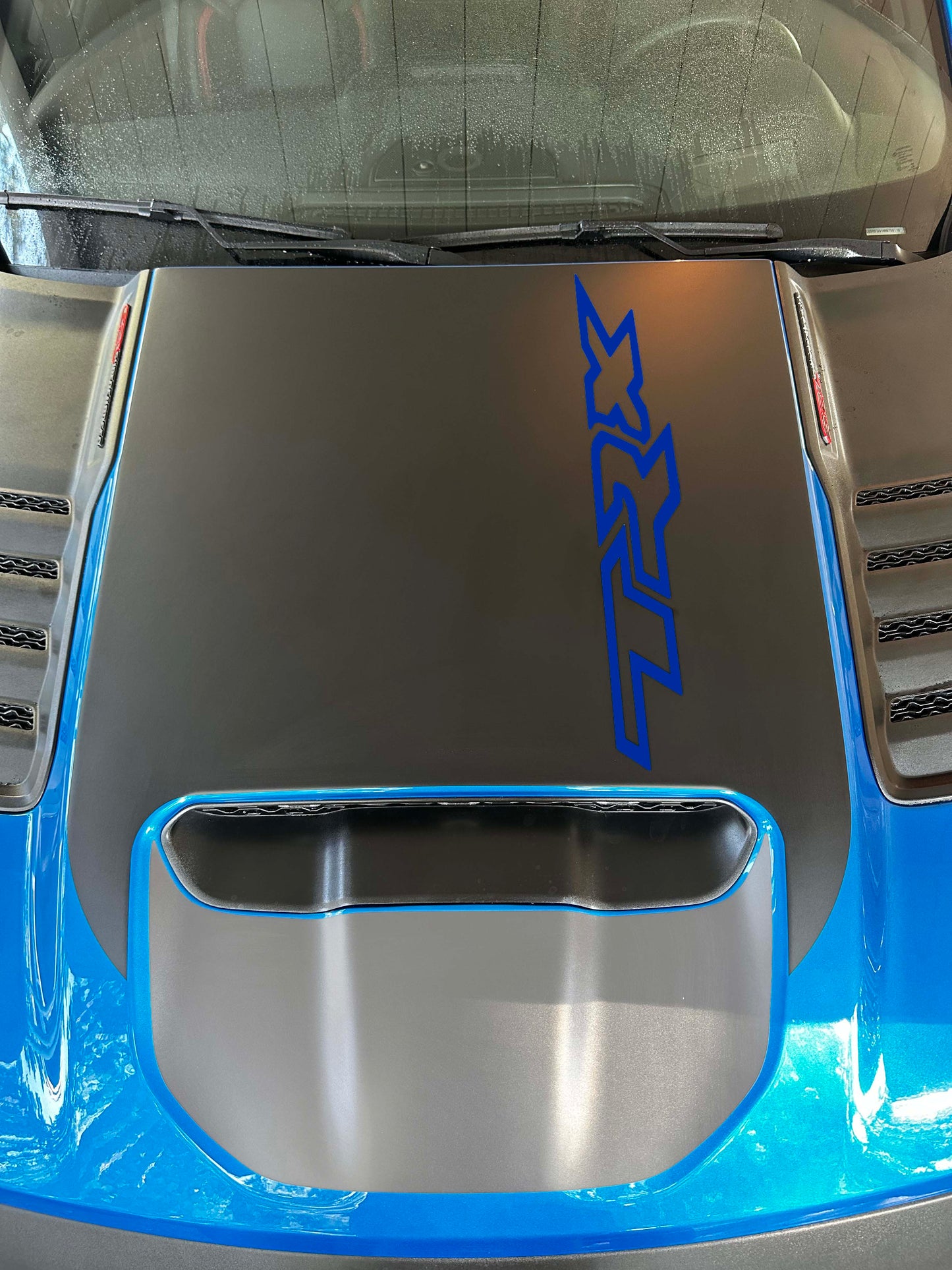 Large Center OEM Style Hood Graphic with Colored "TRX" Overlay (2021-2024 Ram TRX)