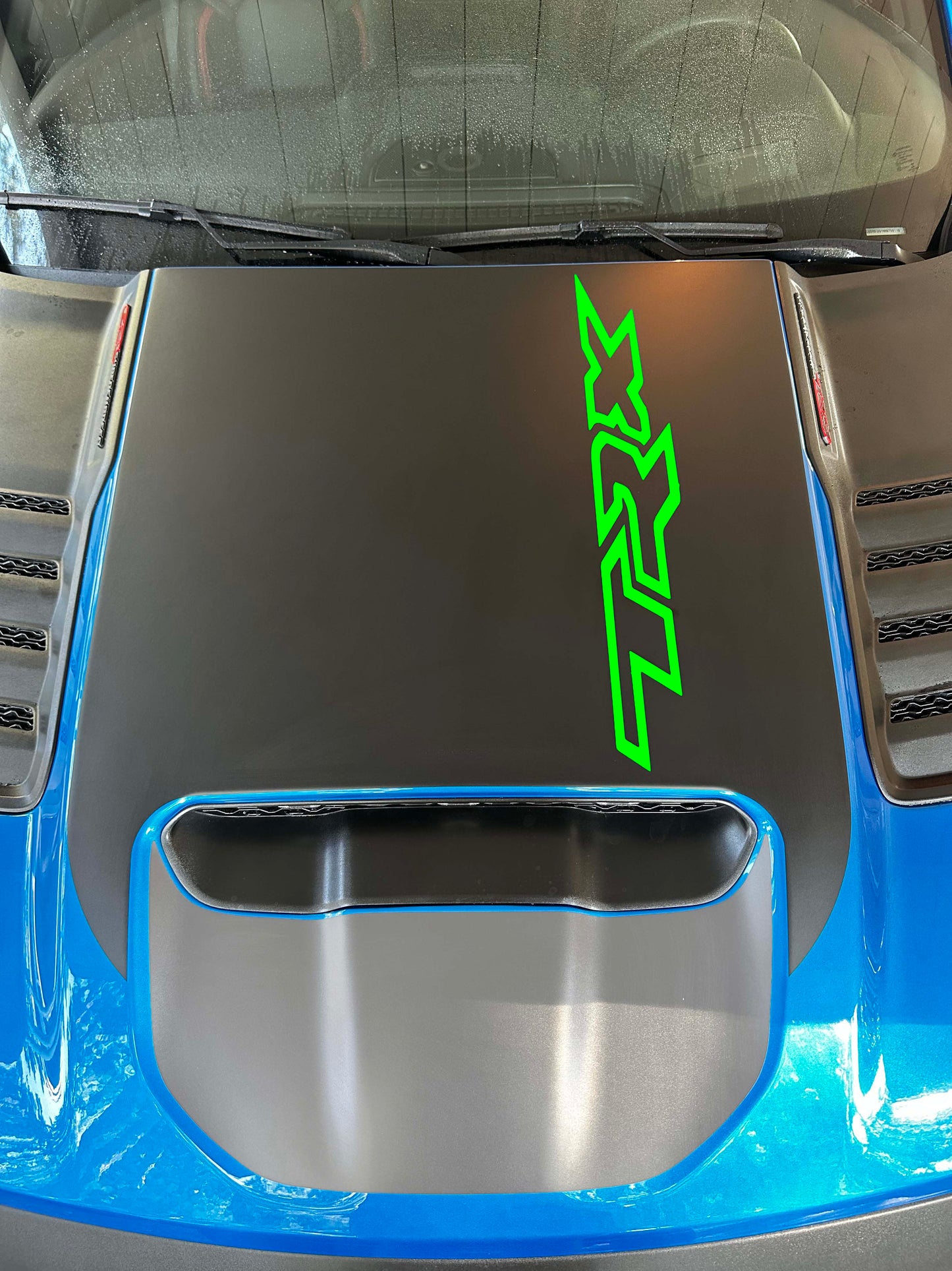 Large Center OEM Style Hood Graphic with Colored "TRX" Overlay (2021-2023 Ram TRX)