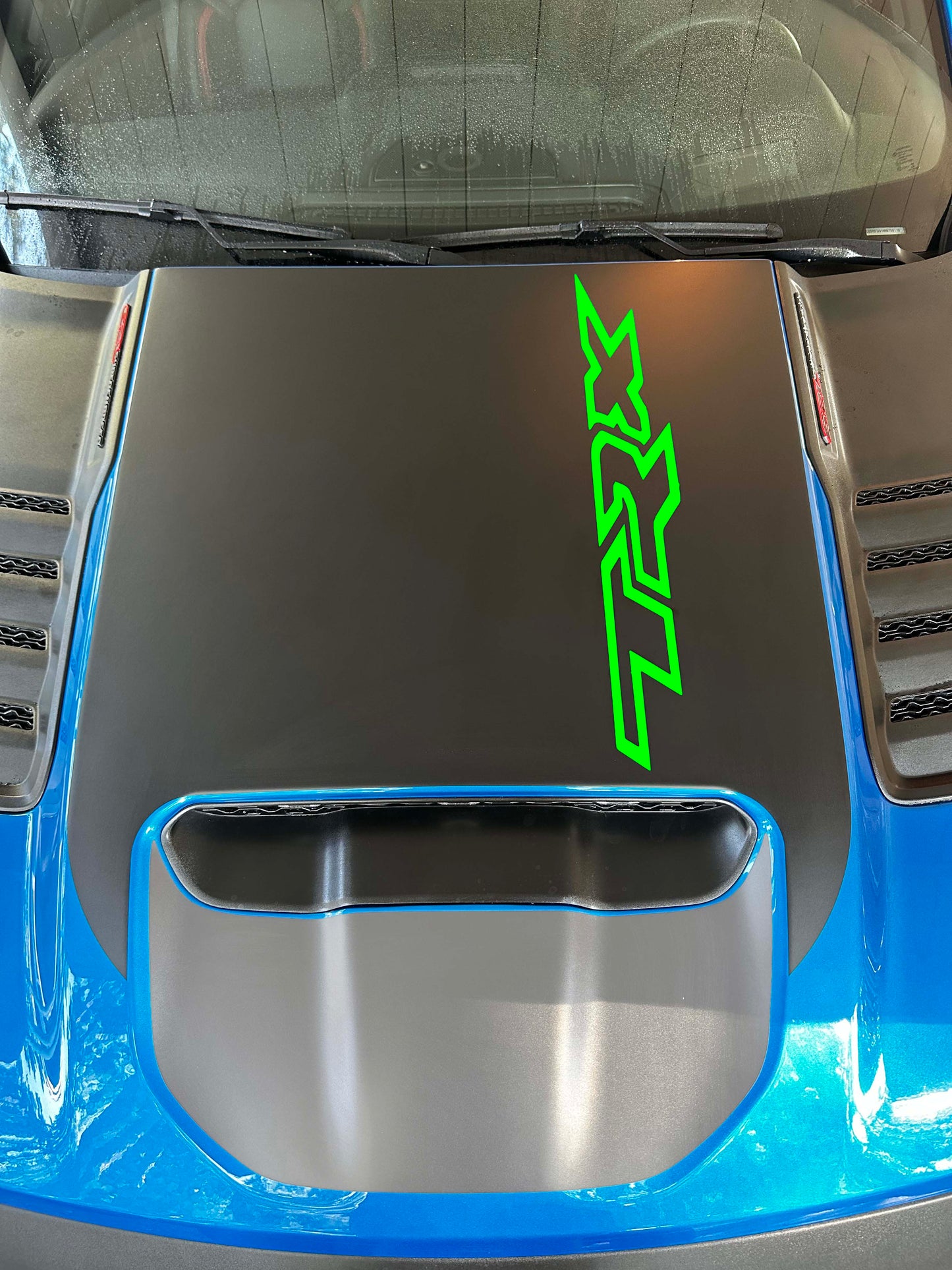Large Center OEM Style Hood Graphic with Colored "TRX" Overlay (2021-2024 Ram TRX)
