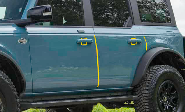 4pcs Car Door Sill Guard Door Edge Protector Trim for Ford Bronco