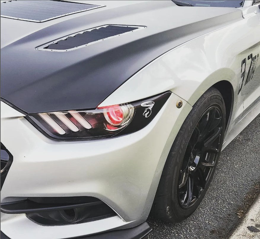 Printed Headlight Amber Corner Blackout (2015-2017Mustang & 2016-2020 GT350 & 2020-2023 GT500))