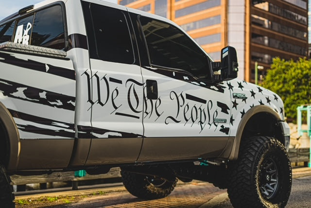 "We The People" Large Side Tattered American Flag (1999-2007 F-250)