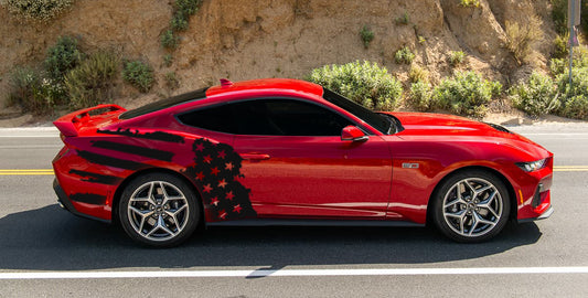Tattered American Flag Body Graphics (2024+ Mustang)