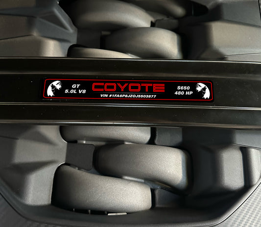 2024+ S650 Mustang Aluminum Strut Tower Bar Plate - Coyote Moon Howling