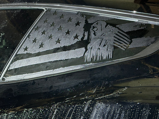 Quarter Window American Flag Reaper Graphic( 2024+ Mustang)