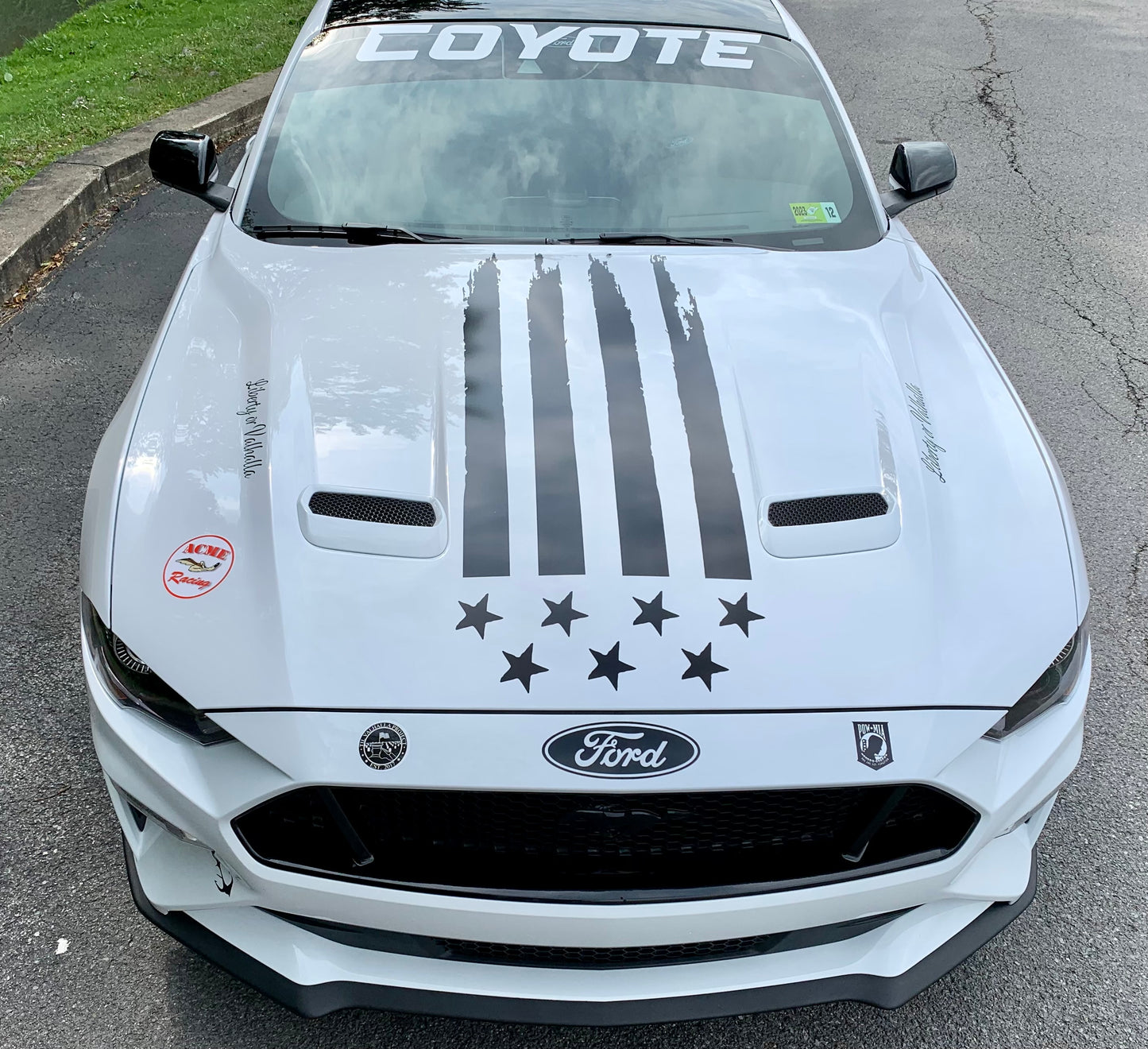 Tattered American Flag Hood Graphic (2018-2023 Mustang)