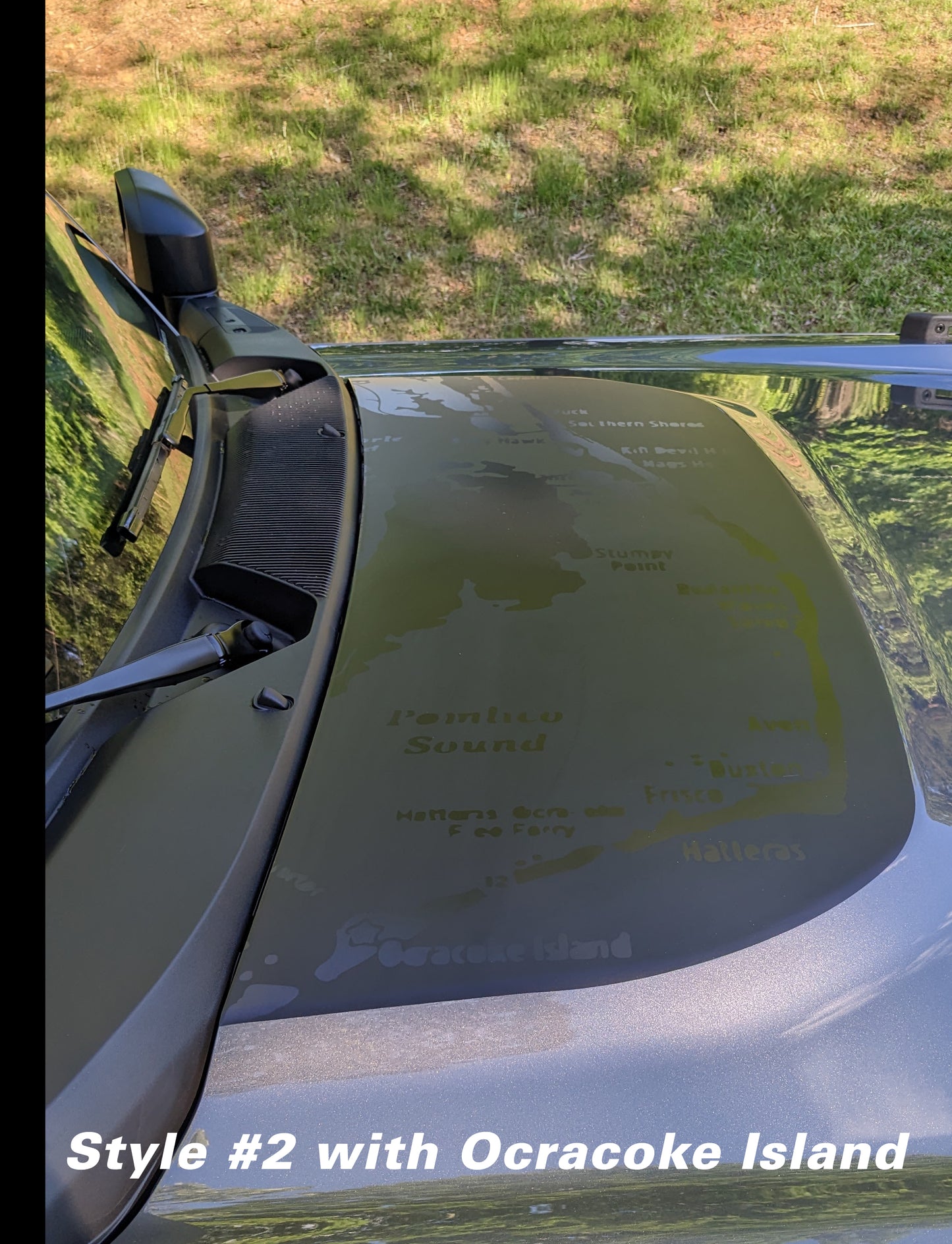 Small Hood Decal with Outer Banks Map Graphic (2021-2023 Bronco)