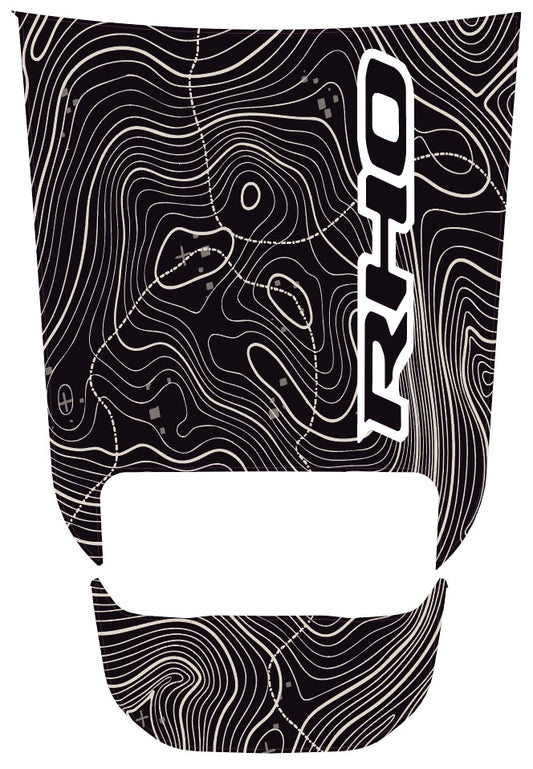 Combo Solid Large Hood Graphic & Small Center Graphic - Topographical print (2025+ Ram RHO)