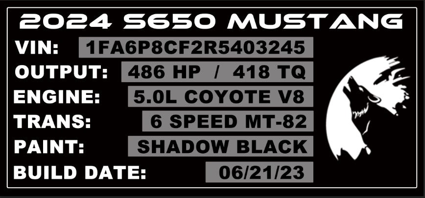 Aluminum Fuse Box Cover Plate [S5C] Coyote Howling (2024+Mustang)