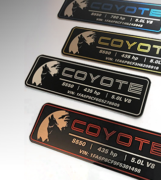 PRINTED S550 MUSTANG COYOTE DASH PLATES