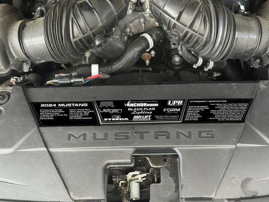 Tri Build Plate Radiator Size Sublimated Plates (2024+ Mustang)