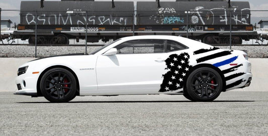 Tattered American Support Flag Body Graphics (2010-2023 Camaro)