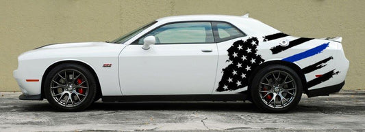 Tattered American Support Flag Body Graphics (2008-2023 Challenger)