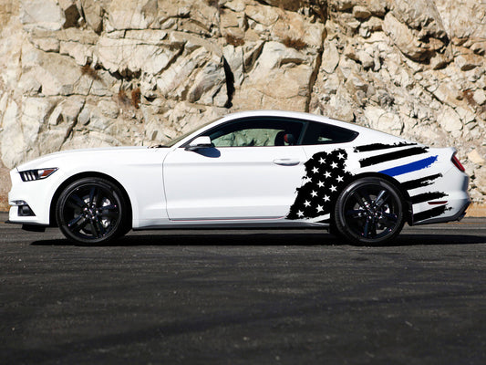 Tattered American Support Flag Body Graphic (2015-2023 Mustang)