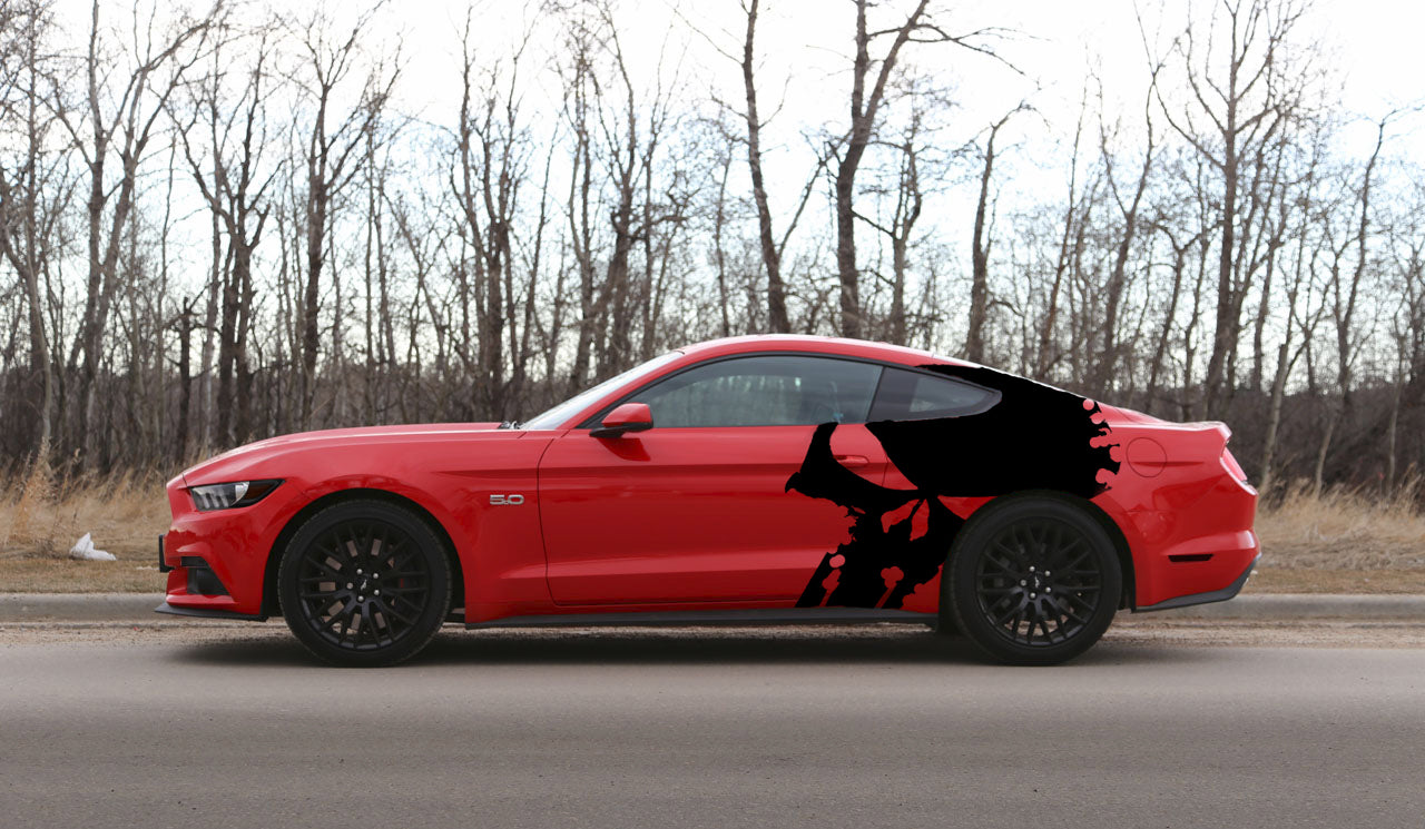 Punisher Tattered Skull Body Graphic (2015-2023 Mustang)