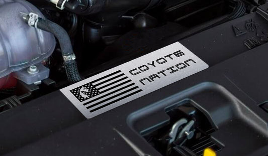 Aluminum Radiator Plate [S1] Coyote Nation Silver (2018-2023 Mustang)