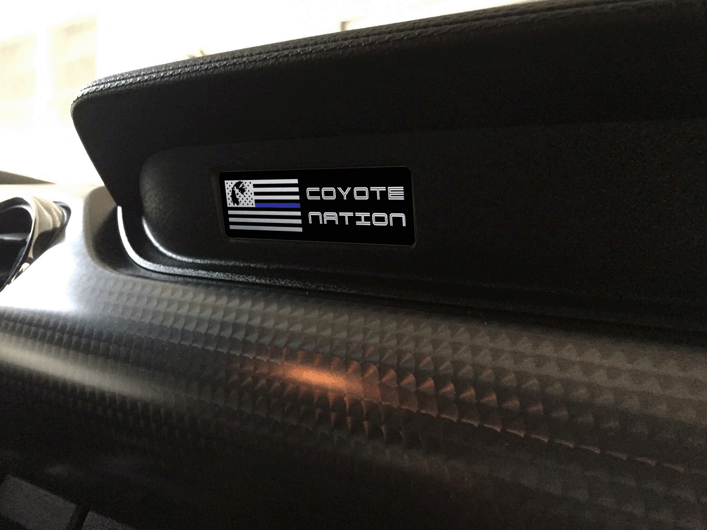 Aluminum Dash Plate [S12] Coyote Nation Black Blue (2015-2017 Mustang)