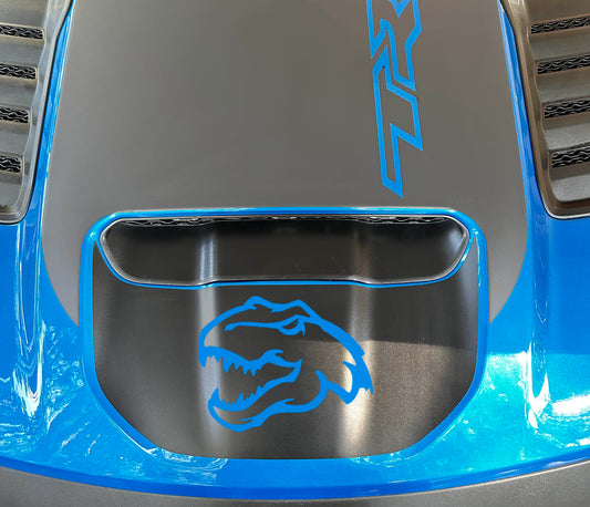 Small Front Hood Graphic with T-REX Head Cutout OEM Style (2021-2023 Ram TRX)