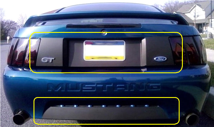 Rear 4 Piece Black Out Kit (1999-2004 Mustang)