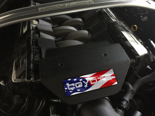 Aluminum Engine Cover Plate [S18] Flag 1 Coyote (2015-2017 Mustang)