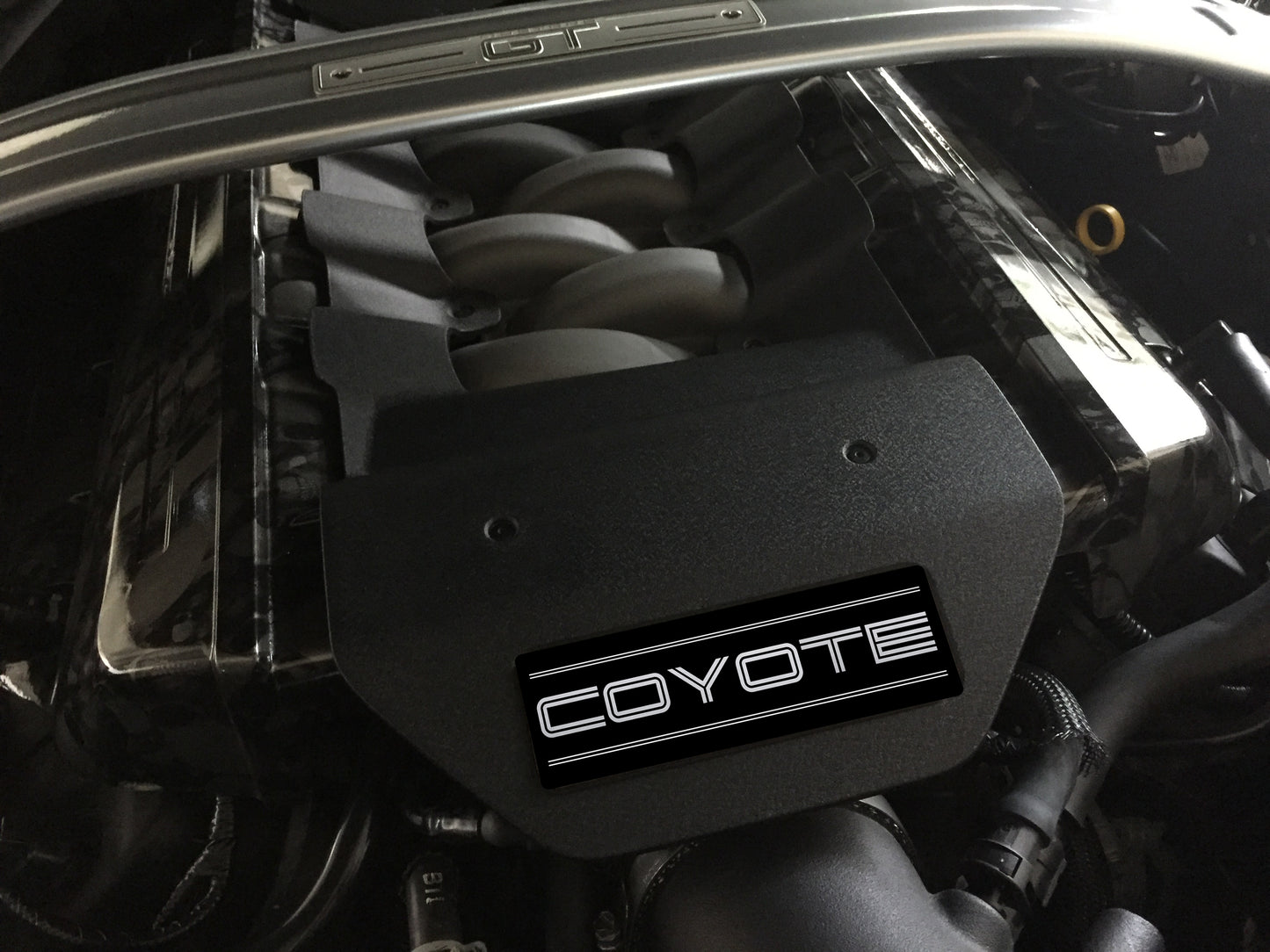 Aluminum Engine Cover Plate [S21] Coyote Lines (2015-2017 Mustang)