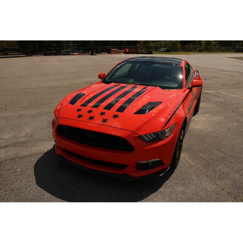 Tattered American Flag Hood Graphic (2015-2017 Mustang)