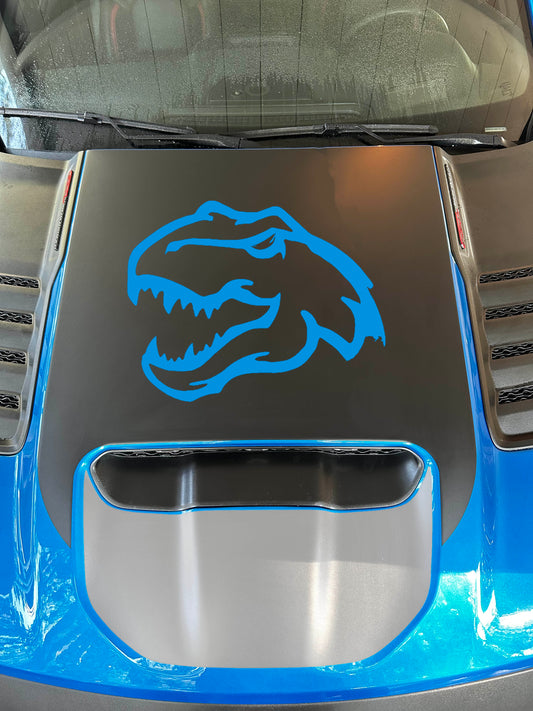 Large Center OEM Style Hood Graphic with T-REX Head Graphic (2021-2023 Ram TRX)