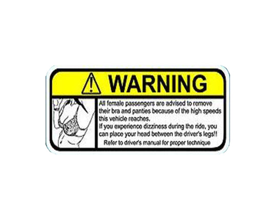 Warning Plate - Remove Your Bra & Panties - B&W
