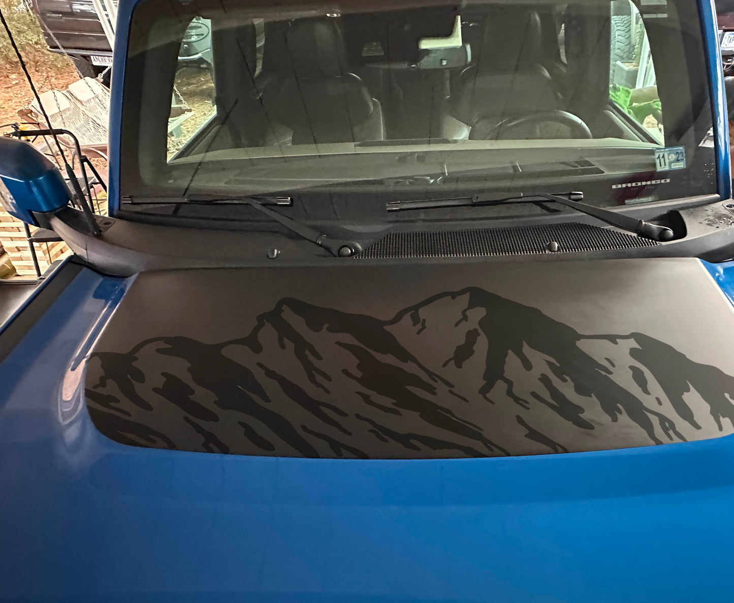 Small Hood Decal with Mountains Graphic (2021-2023 Bronco)