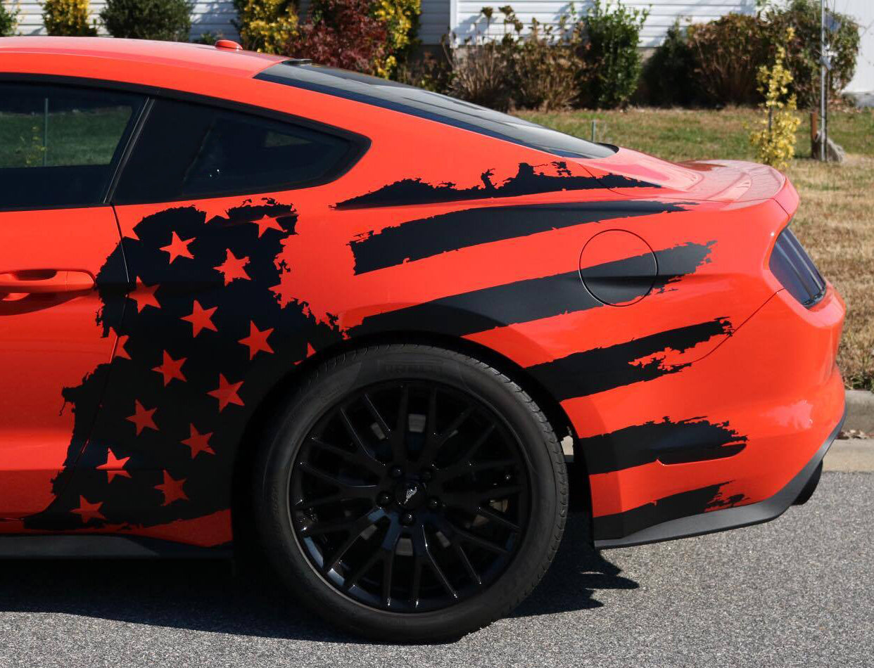 Tattered American Flag Body Graphics (2015-2023 Mustang)
